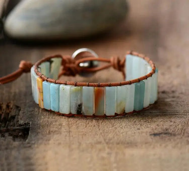 Amazonite Tranquility Leather Bracelet-Your Soul Place